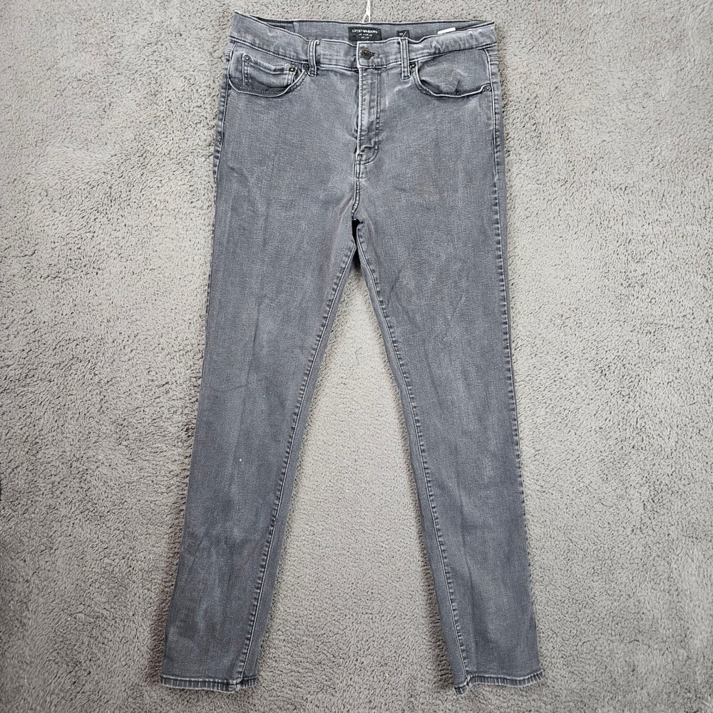 Lucky Brand 410 Athletic Straight Jeans Mens 36x34 Gray Faded Denim Stretch